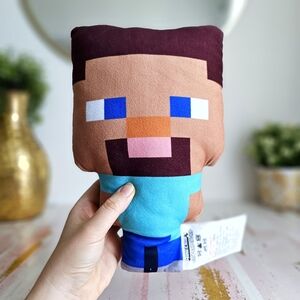 Discontinued Paladone Minecraft Steve 11 Inch Cushion Plush Mini Pillow Toy